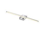Globo Led-Wandleuchte , Opal, Chromfarben , Metall, Kunststoff , 11x3.7x61.5 cm , Wippschalter , Lampen & Leuchten, Innenbeleuchtung, Wandleuchten, Wandlampen mit Schalter