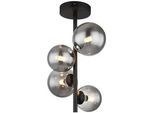 Globo Led-Deckenleuchte , Schwarz , Metall, Glas , F , 23x40x27 cm , Lampen & Leuchten, Leuchtenserien