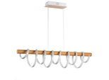Xxxl Led-Hängeleuchte , Weiß, Akaziefarben , Metall , F , 22x130x112 cm , Lampen & Leuchten, Innenbeleuchtung, Hängeleuchten, Pendelleuchten