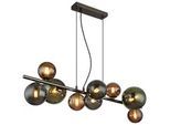 Globo Led-Hängeleuchte , Grau, Grün, Petrol, Bronzefarben , Metall, Glas , rund , F , 36x120x86 cm , Ce , Lampen & Leuchten, Leuchtenserien