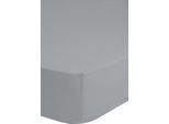 Spannbettlaken GOOD MORNING "Jersey Spannbettlaken", silber (silberfarben), B:180cm L:220cm, Jersey, Obermaterial: 100% Baumwolle, Bettlaken, Spannbettlaken, 100% Baumwolle, Jersey, Rundumgummi, bis 25 cm höhe, 90/100x200, Weiß
