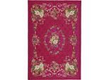 Teppich THEKO "Flomi Floral", pink, B:120cm H:3mm L:180cm, Baumwolle, Kunstfaser, Teppiche, Teppich, gewebt, Blumen Design, ideal im Wohnzimmer & Schlafzimmer