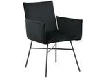 Livetastic Stuhl , Schwarz , Metall, Textil , Füllung: Schaumstoffflocken , rund , 57x87x60 cm , inklusive Armlehnen , Esszimmer, Esszimmerserien