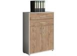 Aktenschrank Office Edition Grau/Eichefarben
