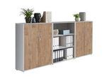 Aktenschrank Office Edition Sw Set 9 Grau/Eichefarben