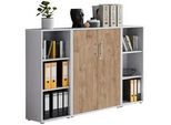 Aktenschrank Office Edition Sw Set 2 Grau/Eichefarben