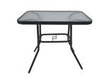 VCM Gartentisch aus Glas und Metall Esstisch Maße ca. H. 70 x B. 80 x T. 55 cm Anthrazit Balkontisch Gartenmöbel 80x55