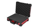 HMF 15502-03 Transportkoffer mit Rasterschaumstoff, Universalkoffer, 39 x 29 x 12 cm, Rot