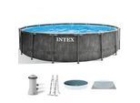 Intex Prisma Frame Greywood 26742NP - Runder Pool