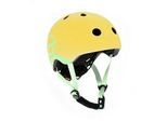 Scoot and Ride Kinderhelm , Gelb , Kunststoff, Textil , Gr. Xxs-S , RoHS , Magnetverschluss, mit LED-Licht, Kinnpolster , Freizeit & Co, Sport & Fitness, Fahrräder, Kinderhelme