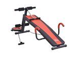 HOMCOM Bauchtrainer Stahl, PVC, EVA