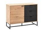 Sideboard Fosca Eichefarben/Schwarz MDF