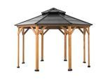 Pavillon , Holz , Zeder , 396x318x396 cm , wetterfest , Sonnenschutz, Pavillons