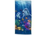 Xxxl Strandtuch , Blau , Textil , Strand , 75x150 cm , Oeko-Tex® Standard 100 , saugfähig, schnelltrocknend , Heimtextilien, Badtextilien, Strandtücher