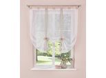 my home Raffrollo »Clara«, mit Schlaufen, transparent, Polyester, Schlaufen, Stickerei