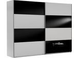 Schwebetürenschrank WIMEX "Easy", schwarz-weiß (weiß, schwarzglas), B:270cm H:210cm T:65cm, Schränke, Schwebetürenschrank, mit Teilglas
