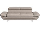 3-Sitzer COTTA "Enterprise", grau, B:233cm H:75cm T:104cm, Softlux-Kunstleder;Luxus-Kunstleder, Sofas, Big-Sofa, mit Armteilverstellung & Kopfteilverstellung