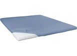 Spannbettlaken PRIMERA "Elasthan-Feinjersey Topper", blau, 1 Stk., Jersey-Elasthan, 140-160x200-220 10cm, Jersey-Elasthan, Obermaterial: 95% Baumwolle, 5% Elasthan, Bettlaken, Spannbettlaken, Aus 95% gekämmter Baumwolle und 5% Elastan