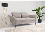 2,5-Sitzer SIT & MORE "Emely, inkl. Sitztiefenverstellung", grau (elefant), B:189cm H:92cm T:123cm, 100% Polyester, Sofas, wahlweise mit Bettfunktion, Kopf- & Armteilverstellung