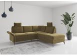 Ecksofa HOME AFFAIRE "Rochelle", grün (olive), B:240cm H:93cm T:216cm, 100% Polyester, Sofas, Ecksofa, wahlweise mit Bettfunktion, Bettkasten und Armteilverstellung