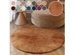 Hochflor-Teppich ESPRIT "Alice ESP-4377 Kunstfell", orange (terracotta), H:25mm Ø:150cm, Kunstfaser, Teppiche, Kaninchenfell-Haptik, besonders weich und dicht, für alle Räume