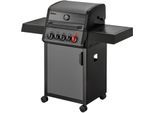Gasgrill ENDERS "HYDE 3 SIKR Turbo", schwarz (schwarz, grau), B:126cm H:118cm T:56cm, Grills, erreicht turboschnell extrahohe Temperaturen für scharfes Anbraten​