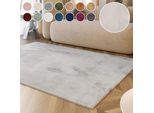 Hochflor-Teppich ESPRIT "Alice ESP-4377, Kunstfell" Gr. 5, beige (greige), B:200cm H:25mm L:200cm, Kunstfaser, Teppiche, Kaninchenfell-Haptik, besonders weich und dicht, für alle Räume