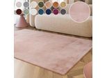 Hochflor-Teppich ESPRIT "Alice ESP-4377, Kunstfell" Gr. 31, rosa, B:130cm H:25mm L:190cm, Kunstfaser, Teppiche, Kaninchenfell-Haptik, besonders weich und dicht, für alle Räume