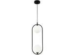 Pendelleuchte Ring Schwarz/Weiß max. 25 Watt