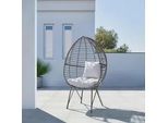 Gartensessel Mia Grau Metall/ Kunststoff/Textil inkl. Kissen
