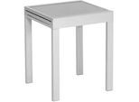 Gardenson Gartentisch , Silberfarben , Metall, Glas , quadratisch , 65x75x65 cm , ausziehbar , Gartenmöbel, Gartentische, Gartentische