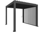 Pavillonseitenteil BIOHORT "Seitenwand für 3,5m-Seite von Biohort-Pergola", grau (dunkelgrau, metallic), B:327cm H:235cm, Stahl, Pavillonseitenteile, manuell verstellbare Lamellenwand in Sandwichbauweise