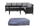 Svita Rattan-Lounge Madison , Schwarz , Kunststoff , 3 , rechteckig,Rechteckig , Loungemöbel, Loungemöbel-Sets