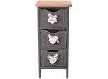 Mobili Rebecca Nachttisch Grau 25/25/56 cm , Holz , Rechteckig , 25x56x25 cm , Schlafzimmer, Nachttische