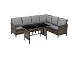 Svita Rattan-Lounge Madison , Braun , Kunststoff , 2 , rechteckig,Rechteckig , Loungemöbel, Loungemöbel-Sets