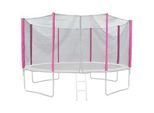 Jawinio Sicherheitsnetz Trampolin 305 cm Pink , Kunststoff , 366x366 cm , Outdoor Spielzeug