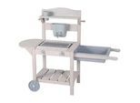 Roba Mobile Spiel- UND Matschküche BBQ grau , Grau , Holz , Rechteckig , 114x37 cm , unisex , FSC 100% , Outdoor Spielzeug