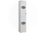 Vicco Wäscheschrank Irma Weiß 37.2 x 192 cm , Weiß, Weiß Hochglanz , Holzwerkstoff , Rechteckig , 37.2x192x32 cm , Badezimmer, Badezimmerschränke, Hochschränke