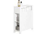 SoBuy Wäscheschrank Weiß , Holzwerkstoff , 20x70x60 cm , Badezimmer, Badezimmerschränke, Midischränke