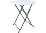 Mobili Rebecca Klappbarer Weiß 60/60/74 cm , Kunststoff , Rund , 60x74x60 cm , Gartenmöbel, Gartentische, Klapptische
