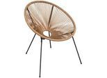 Mobili Rebecca Gartenstuhl Beige 70/76/80 cm , Metall , 70x80x76 cm , Gartenmöbel, Gartenstühle, Gartenstühle