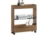 SoBuy Nischenregal Natur , Braun , Holzwerkstoff , 20x70x60 cm , Badezimmer, Badezimmerschränke, Midischränke