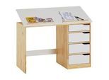 Idimex Kinderschreibtisch Emma , Naturfarben, Weiß , Holz , Kiefer , Mode , 114x76x55 cm , FSC Mix , Arbeitszimmer, Schreibtische, Jugend- & Kinderschreibtische
