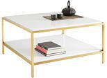 Leonique Couchtisch »Cherlen, TOPSELLER!, OTTOs Choice«, mit zwei Ablageflächen und goldfarbenem Gestell, quadratisch