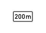 Zusatzschild 1004, 231x420mm Text: 200m RAL-Gütezeichen Folie RA1 ; ADCO (4251783604176)
