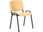 Nowy Styl Besucherstuhl ISO WOOD, ohne Armlehnen, stapelbar bis 10 Stück, B 460 x T 400 x H 450 mm, Buche/schwarz