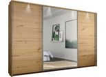 Schwebetürenschrank RAUCH "Kleiderschrank Schrank Garderobe Wäscheschrank TOMA mit Passepartout", braun (eiche artisan), B:323cm H:214cm T:64cm, Holzwerkstoff, Schränke, Schwebetürenschrank, inkl. Regaleinsatz sowie zusätzlichen Einlegeböden MADE IN GERMANY