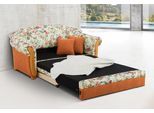 2-Sitzer HOME AFFAIRE "Milano, Schlafsofa im Landhaus-Stil, bequem, Liegefläche 188/124cm", bunt (terrakotta, geblümt), B:174cm H:87cm T:88cm, Chenille (70% Polyacryl, 30% Polyester) auf Korpus und Zierkissen, Sitz und Rücken im Blumenmuster »Paradise« (100% Polyester), Sofas, mit Bettfunktion