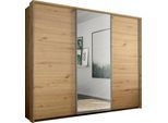 Schwebetürenschrank RAUCH "Kleiderschrank Schrank Garderobe Wäscheschrank TOMA mit Passepartout", braun (eiche artisan), B:211cm H:214cm T:64cm, Holzwerkstoff, Schränke, Schwebetürenschrank, inkl. Regaleinsatz sowie zusätzlichen Einlegeböden MADE IN GERMANY
