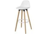 SoBuy Barhocker Buche Weiß , Holzwerkstoff , 39x92x41 cm , Esszimmer, Barmöbel, Barhocker